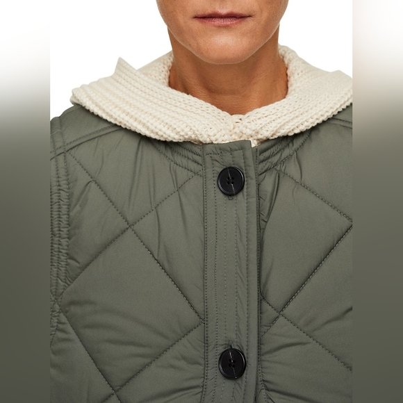 Mango Button-Front Long Quilted Vest size S - Picture 5 of 9